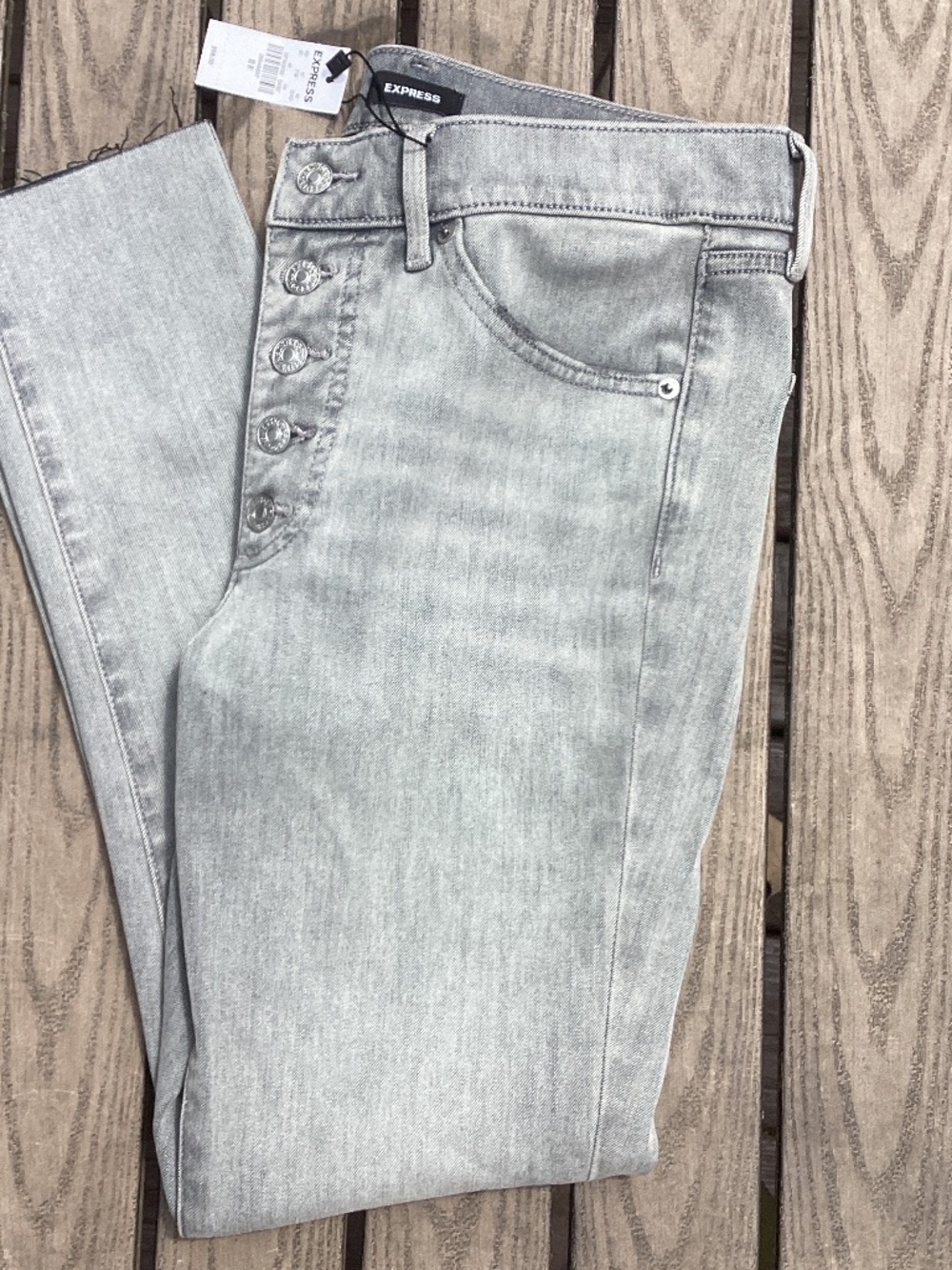 NWT NEW Express Women’s Jegging Jeans Skinny Fit Mid Rise Gray Denim 10 R Brand